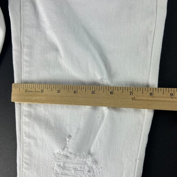 Hudson Jeans Women's 28x26* Natalie Mid Rise Slim Boyfriend White Denim Tag 25 - Picture 13 of 16